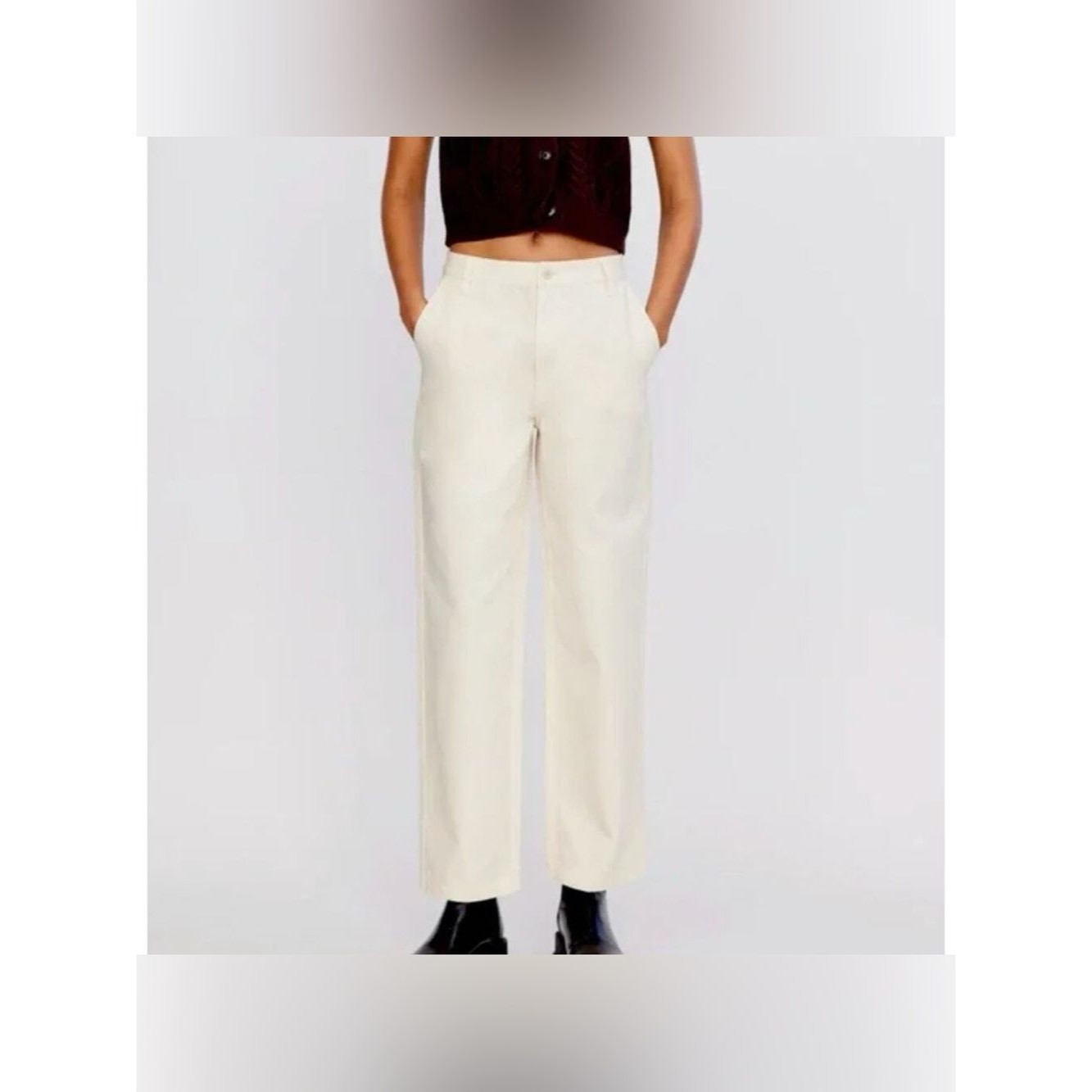 Sunday Best X Aritzia Matter Pearl Cream Khaki Utility Chino Pants Size 4